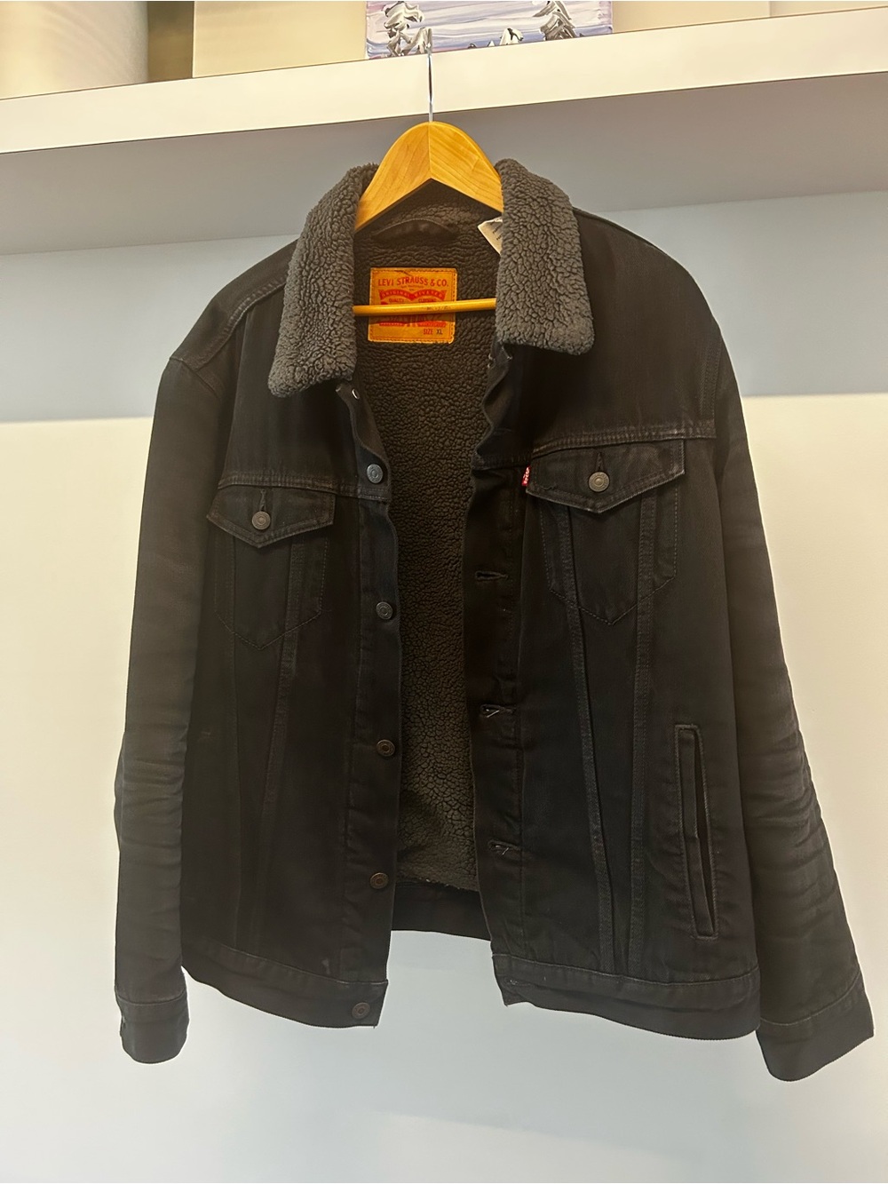 Levi's Black Sherpa-Lined Denim Jacket